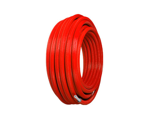 Труба металлопластиковая предизолированная PE-RT/Al/PE-RT 20 х 2.0, 6 мм красная, 50 м Uni-Fitt
